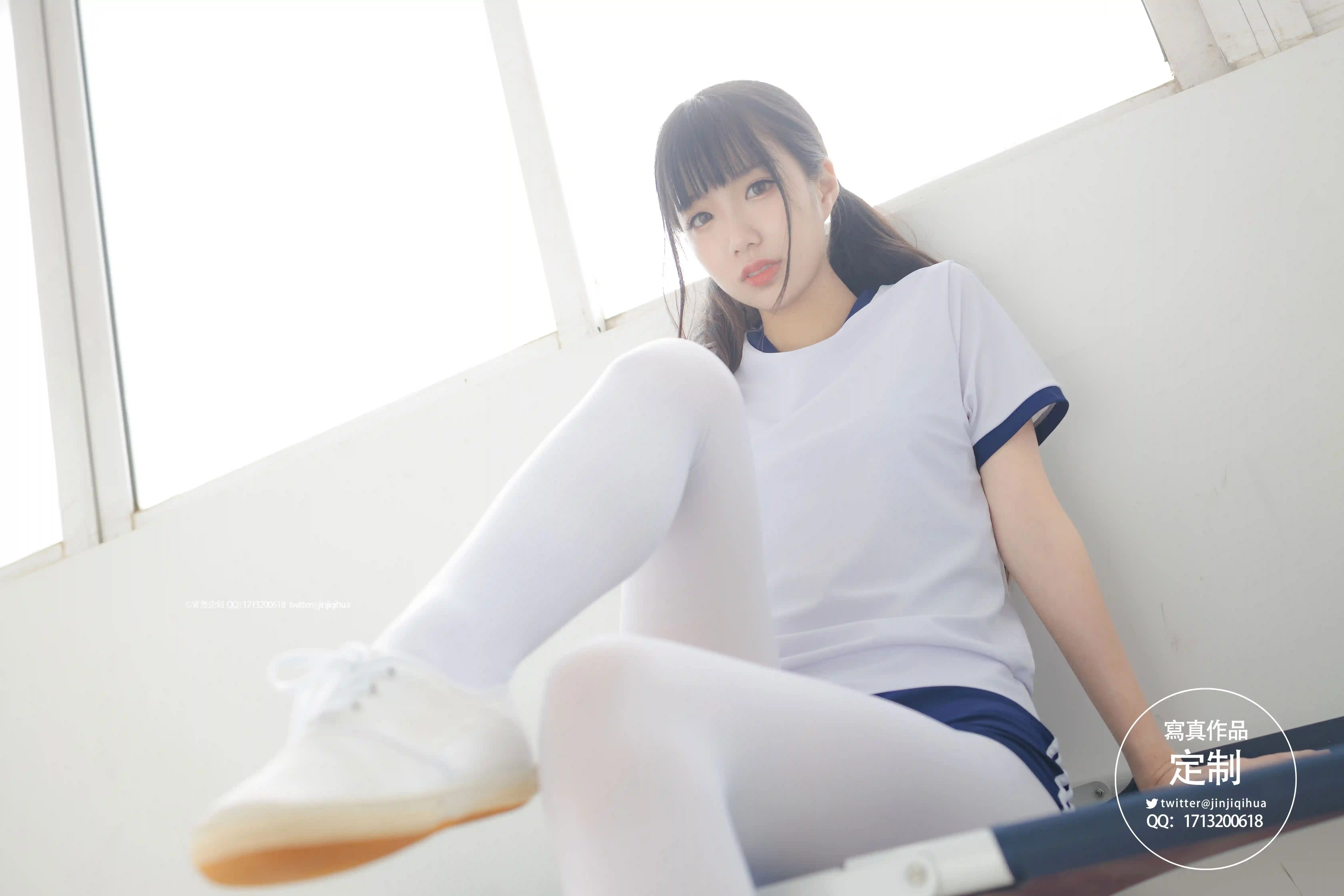 紧急企划 VOL.004 [69P1V-467M] 一只喵喵梓一只喵喵梓, 体操服, 双马尾, 可爱, 死库水, 白丝, 紧急企划, 美腿, 美足, 蕾丝