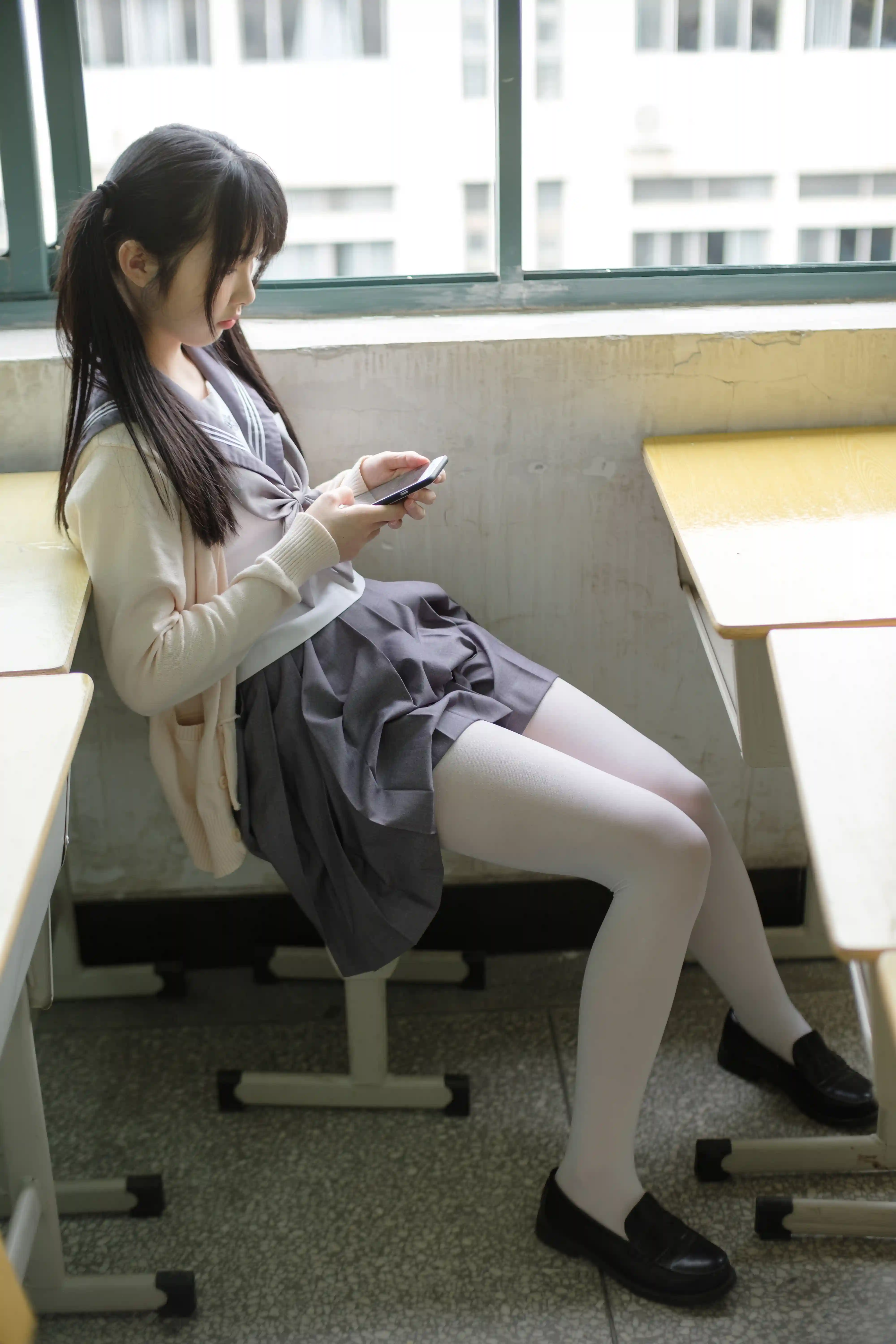 森萝财团 X-017 [99P1V-1.24G]学生装, 校服, 森萝财团, 白丝, 美腿