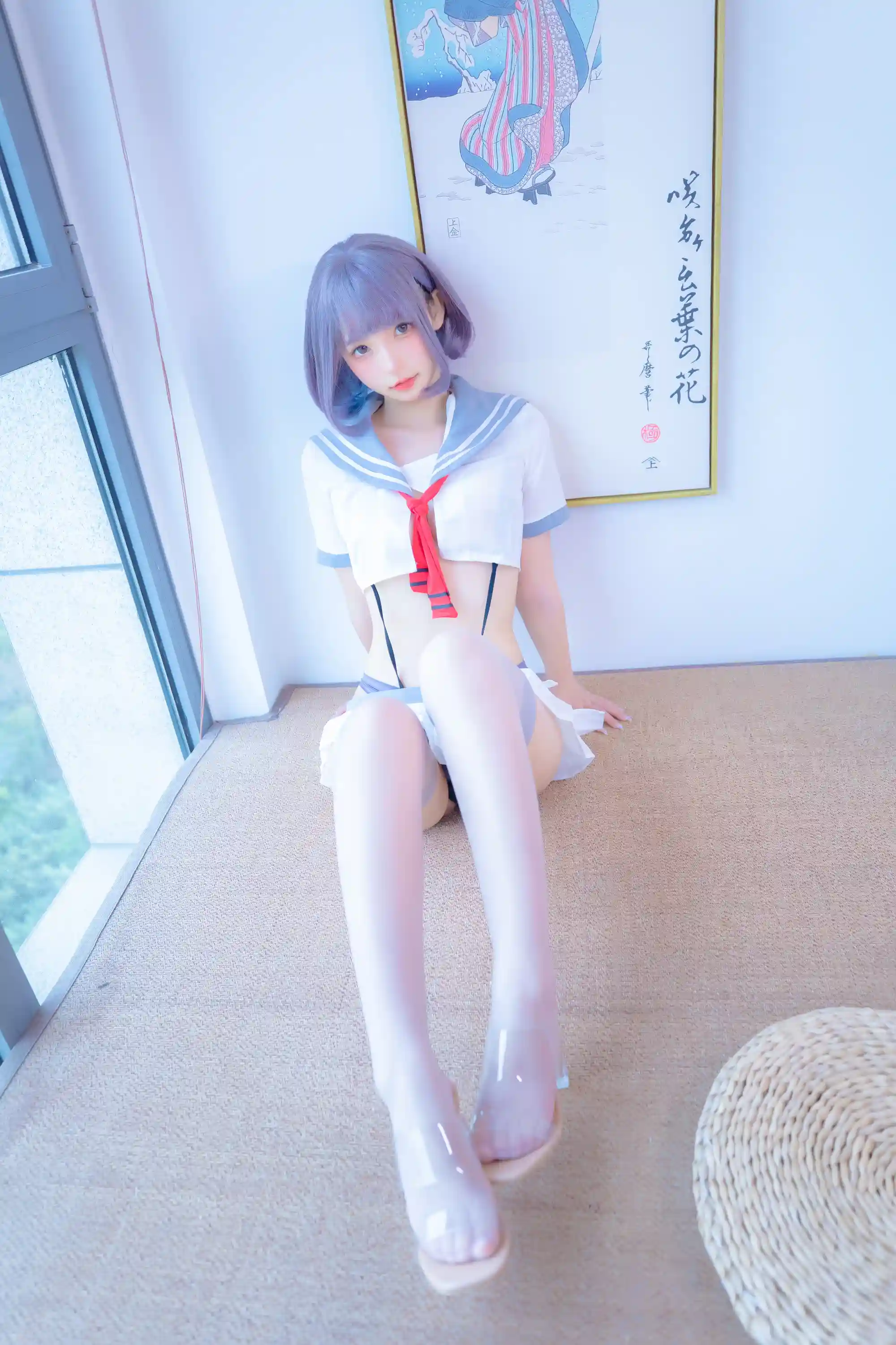神楽坂真冬 第四季 序号4：《灰丝吊带JK》 [75P-201MB]JK制服, 内衣, 白丝, 神楽坂真冬, 美腿, 美足, 高跟鞋