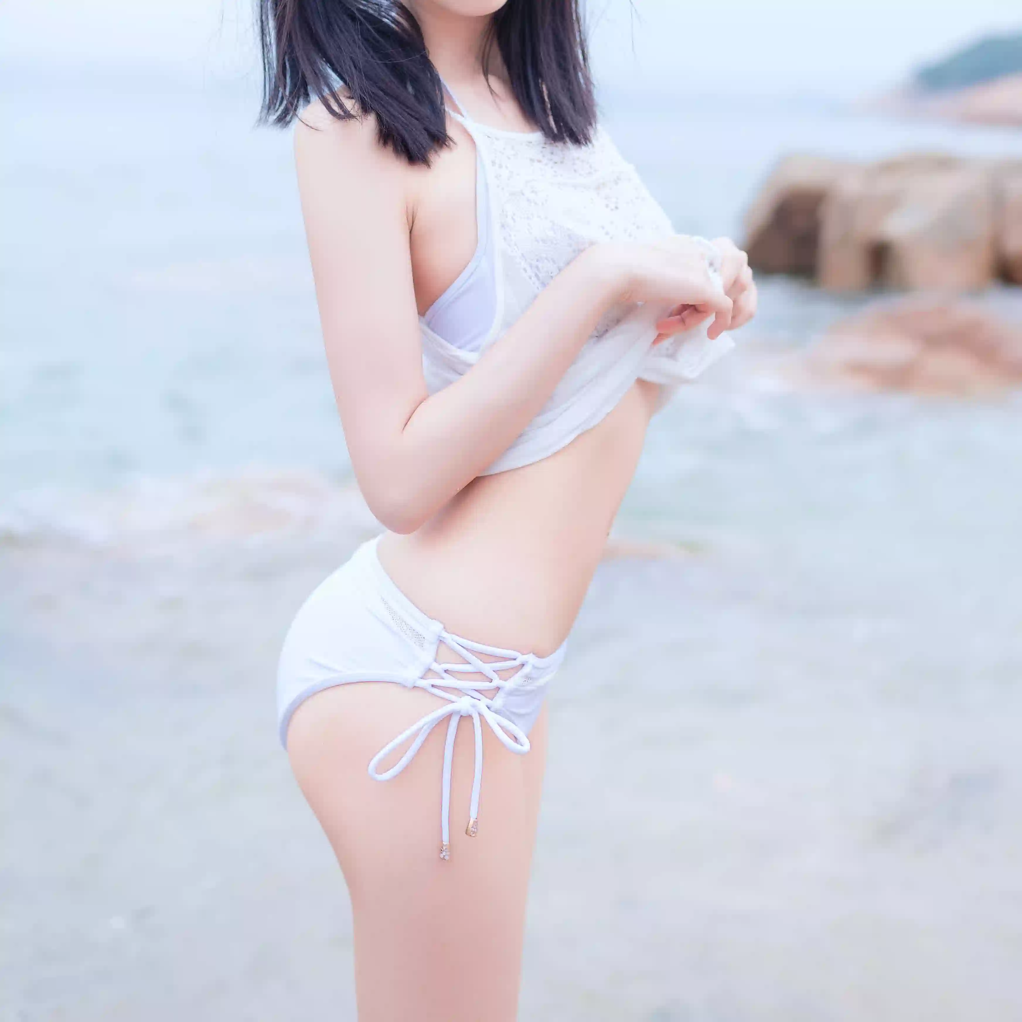 栗子私房 VOL.0062 海边的白色少女 【30P】